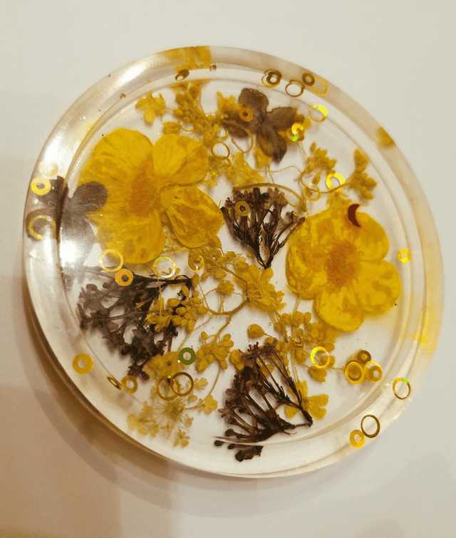 Dessous de verre fleurs séchées 