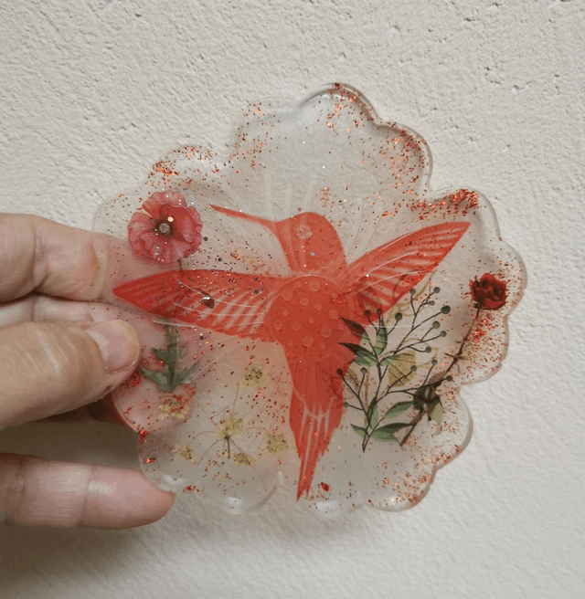 Sous verre décoratif colibri 