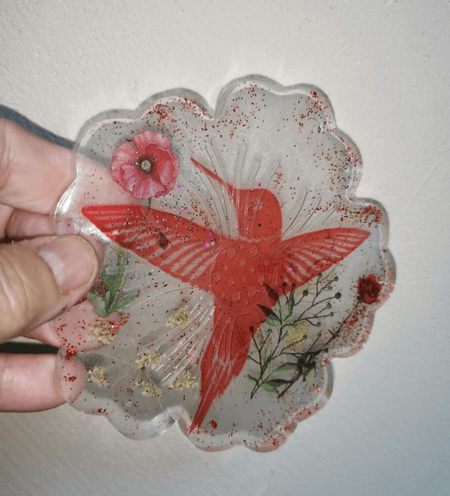 Sous verre décoratif colibri 