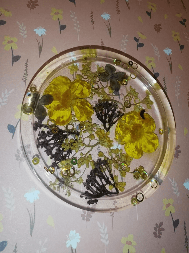 Dessous de verre fleurs séchées 