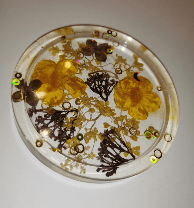 Dessous de verre fleurs séchées 