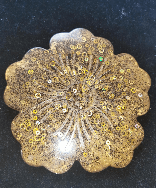 Sous verre décoratif doré 